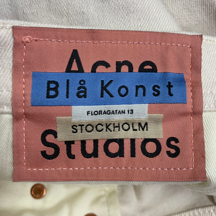 ACNE STUDIOS Size 28 River Ivory Cream Cotton Blend Twill Button Fly Jeans
