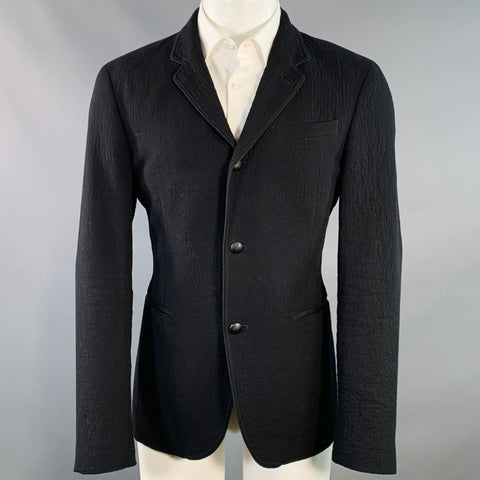 JOHN VARVATOS STAR USA Size 40 Black Cotton Blend Sport Coat