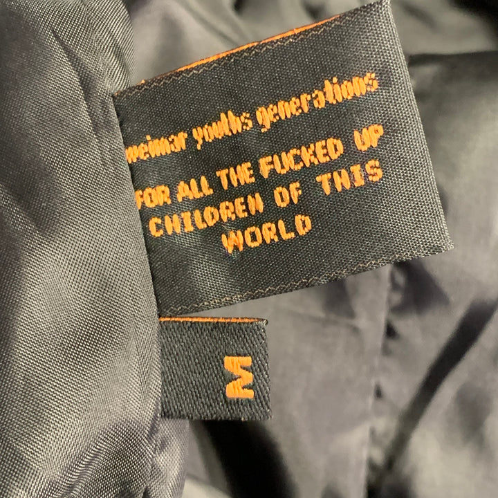 LIBERAL YOUTH MINISTRY Size M Black Grey Pinstripe Wool Double Breasted Studded Sport Coat