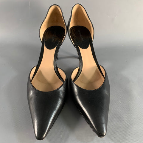GIORGIO ARMANI Size 11.5 Black Leather D'Orsay Pumps