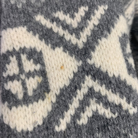 WOOLRICH Taille S Gris Blanc Cardigan Châle Nordique Laine Cachemire