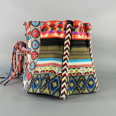 BYRON LARS Multi Color Mixed Pattern Elastic Polyester Corset Belt