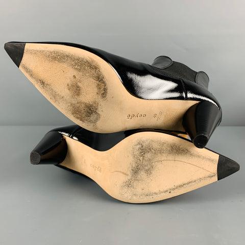Bottes RICHARD FISCHER pointues en cuir verni noir Taille 44