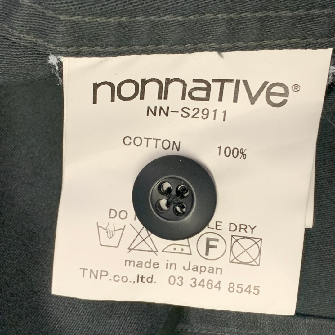 NONNATIVE Size XL Grey Charcoal Cotton Two Pockets Long Sleeve Shirt