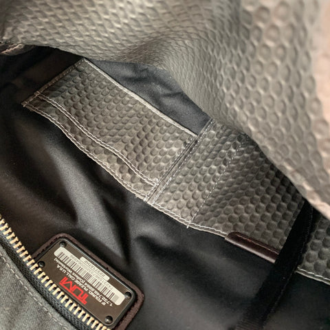 TUMI Grey Brown Canvas Messenger Bag