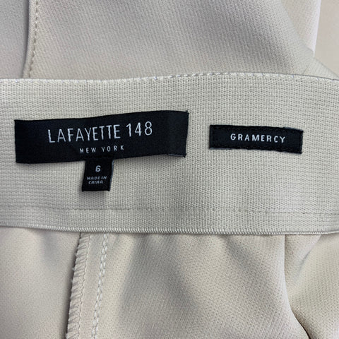 LAFAYETTE 148 Taille 6 Crème Polyamide Mélangé Fermeture Éclair Latérale Pantalon Habillé