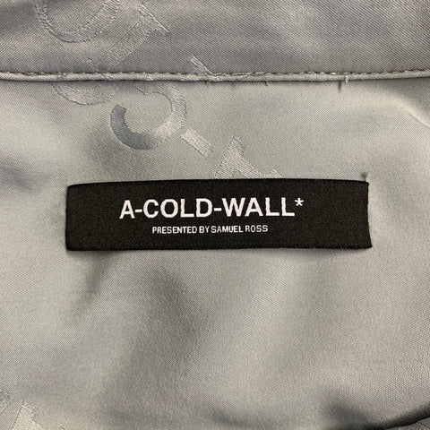 A-COLD-WALL Size M Grey Monogram Polyamide Pop-Over Short Sleeve Shirt