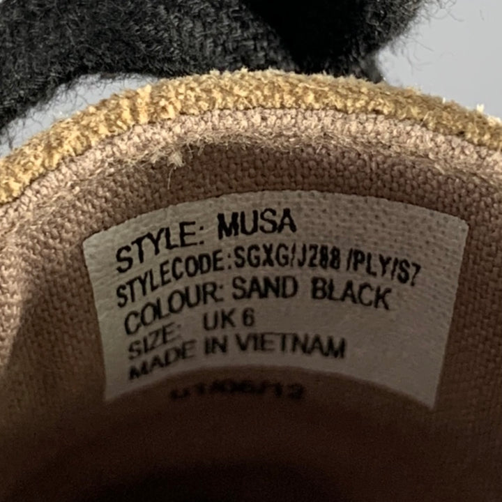 PAUL SMITH JEANS Size 7 -Musa- Tan Black Window Pane Canvas Low Top Sneakers