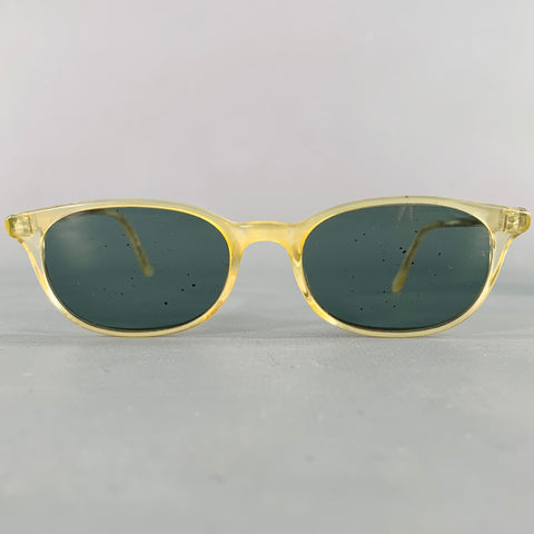 Lunettes de soleil vintage en acétate jaune