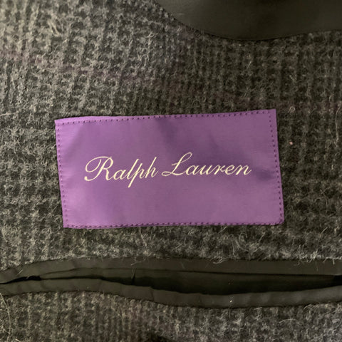 RALPH LAUREN Size 42 Grey Black Glen Check Wool Notch Lapel Sport Coat