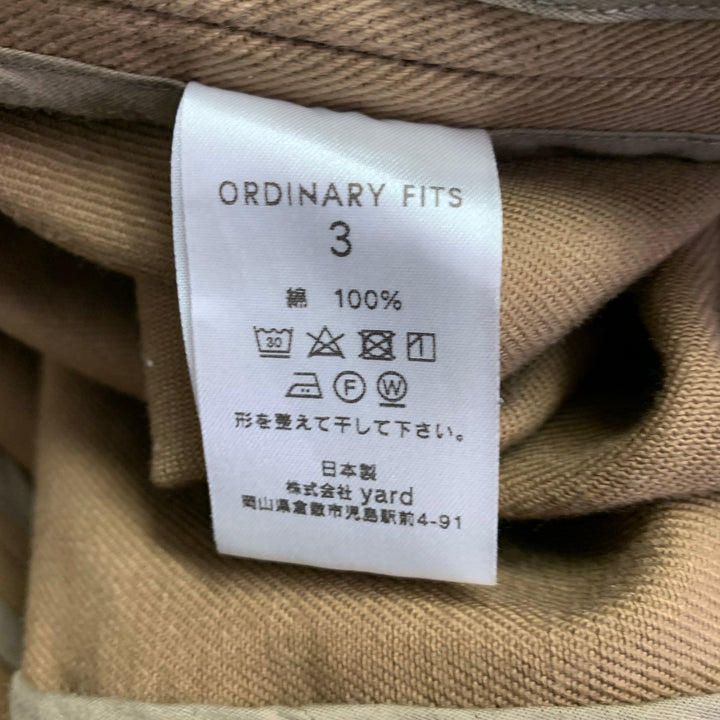 ORDINARY FITS Size L Tan Twill Cotton Bomber Jacket