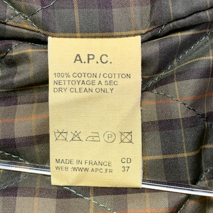 A.P.C. Size S Beige Cotton Moleskin Blouson Hidden Placket Jacket