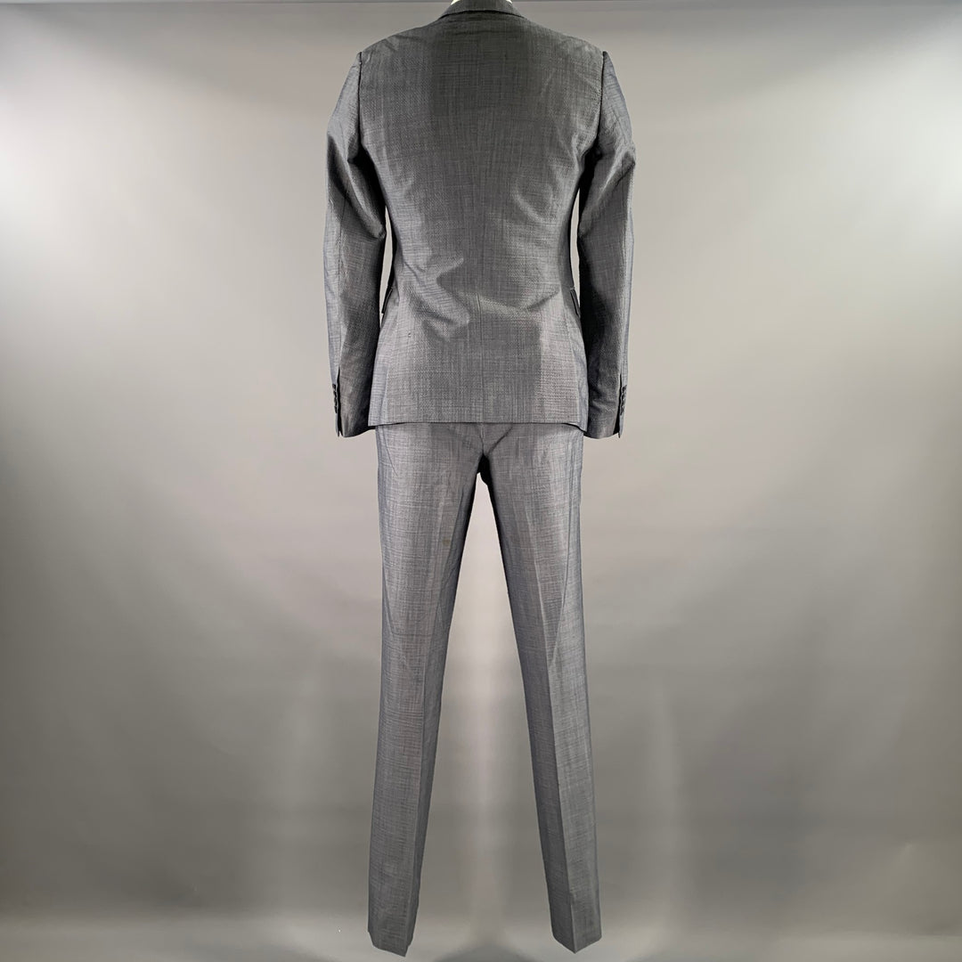JOHN VARVATOS Size 40 Blue Wool Blend Notch Lapel Suit