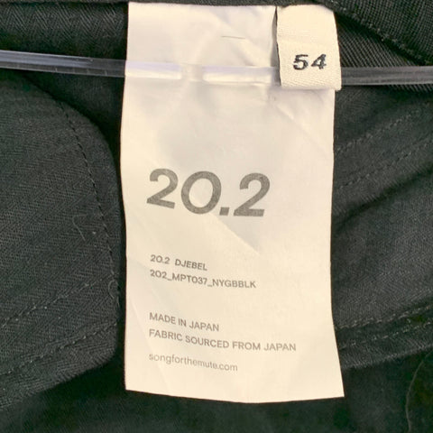 SONG FOR THE MUTE FW20 DJEBEL Size 38 Black Twill Nylon Cotton Pleated Tapered Casual Pants