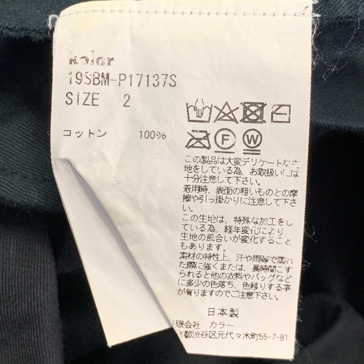 KOLOR Size M Black Cotton Twill Pleated Tapered Casual Pants