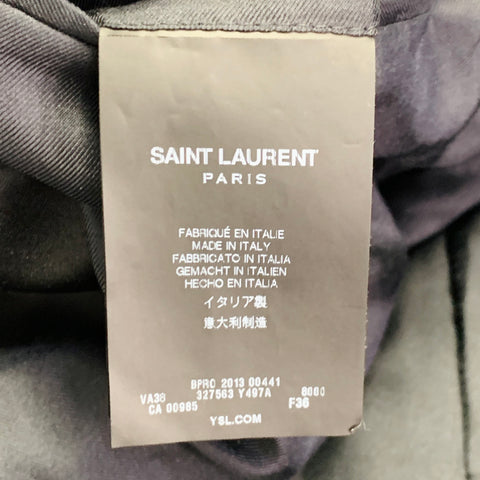 SAINT LAURENT Size 4 Gold Black Polyester Blend Tuxedo Jacket Blazer