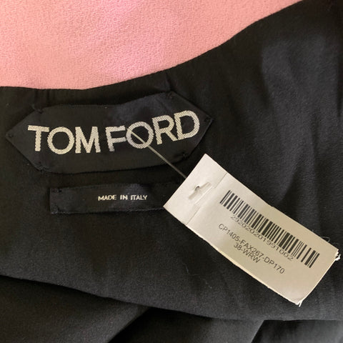 TOM FORD Size S Pink Mauve Crepe Ruffled Trench Coat