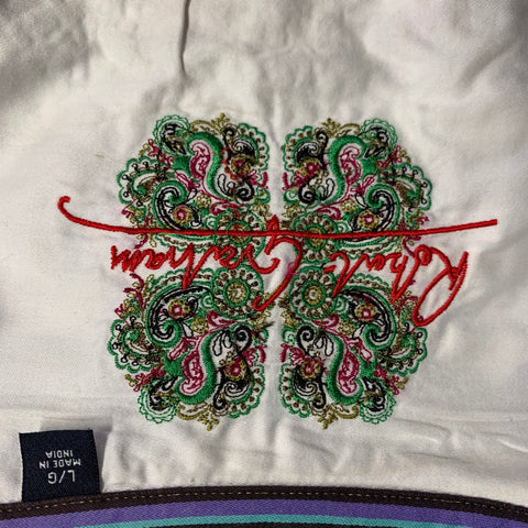 ROBERT GRAHAM Size L Black & White Multi-Color Print Cotton Long Sleeve Shirt