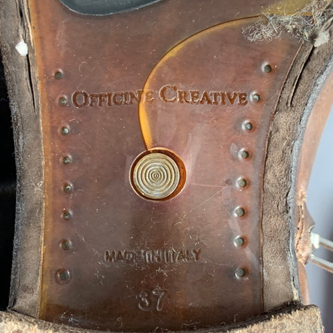OFFICINE CREATIVE Size 7 Brown Leather Side Zipper Boots