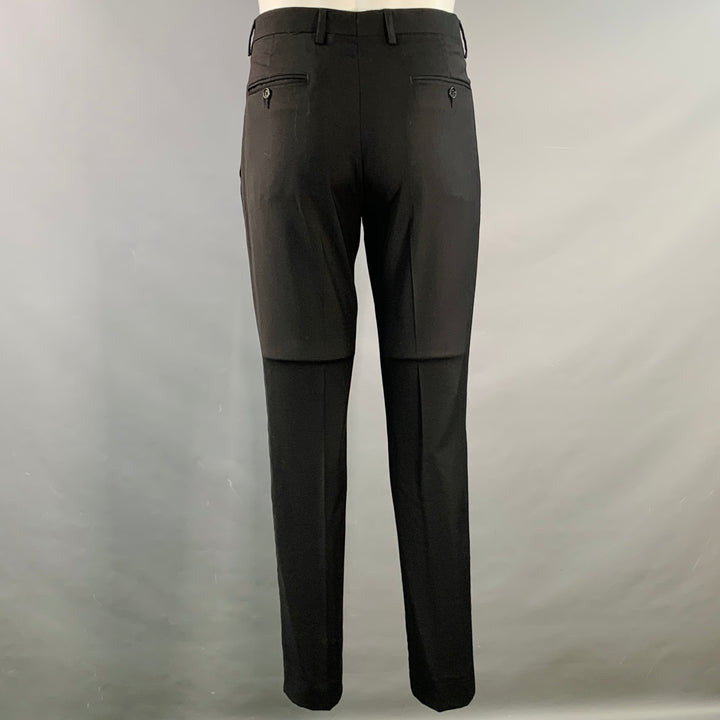 ROBERTO CAVALLI Size 38 Black Virgin Wool Notch Lapel Suit