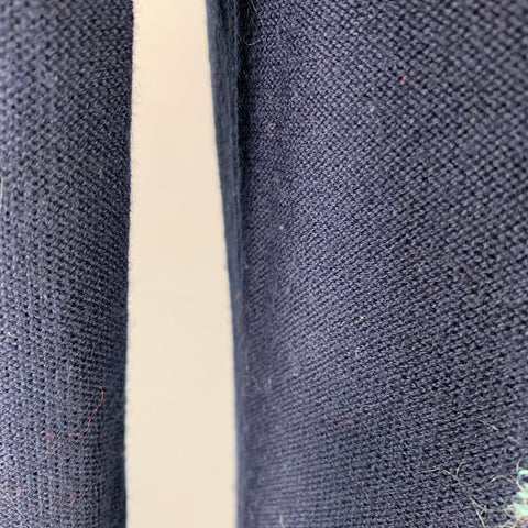 PAUL SMITH Size L Navy Multi Color Stripe Wool Blend Crew Neck Sweater