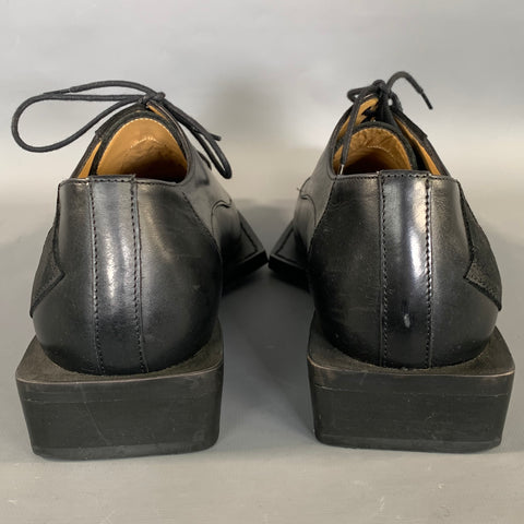 JOHN FLUEVOG Size 9 Black Leather Pointed Toe Lace Up Shoes