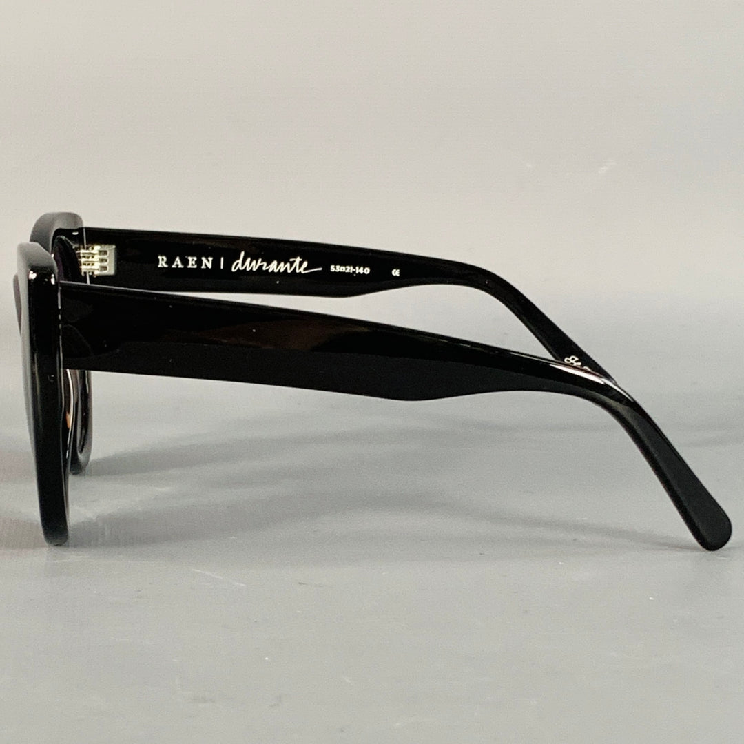 RAEN Durante Black Acetate Round Cat Eye Polarized Sunglasses