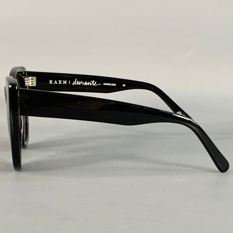 RAEN Durante Black Acetate Round Cat Eye Polarized Sunglasses