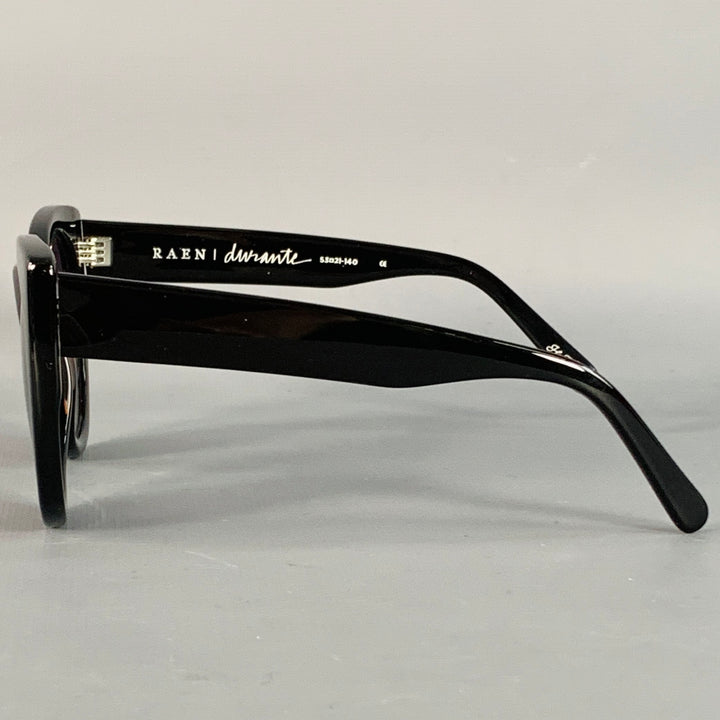 RAEN Durante Black Acetate Round Cat Eye Polarized Sunglasses