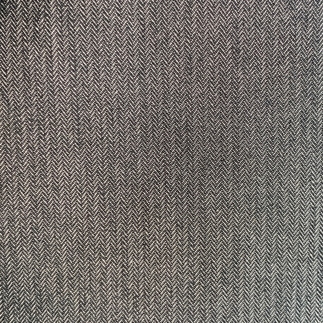 CORNELIANI Size 38 Grey Charcoal Herringbone Cotton Silk Peak Lapel Suit