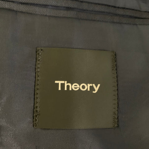THEORY Chest Size 42 Navy Solid Wool Notch Lapel 36 35 Suit