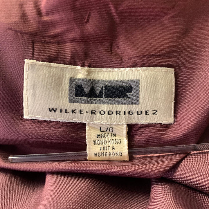 WILKE RODRIGUEZ Size L Burgundy Green Stripe Silk Vest