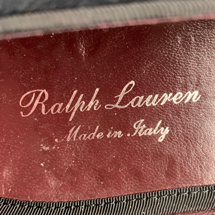 RALPH LAUREN Size 9 Black Textured Velvet Slip On Loafers