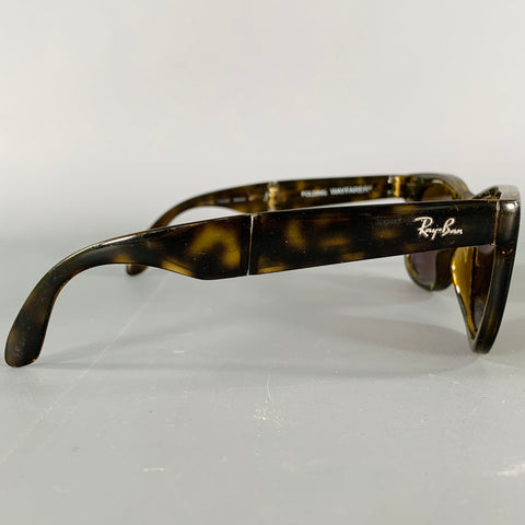 RAY-BAN Folding Wayfarer Brown Acetate Sunglasses
