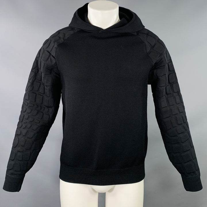 ALEXANDER WANG x H&M Size S Black Textured Viscose Hooded Sweatshirt