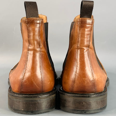 ANTONIO MAURIZI Size 13 Brown Leather Ankle Chelsea Boots
