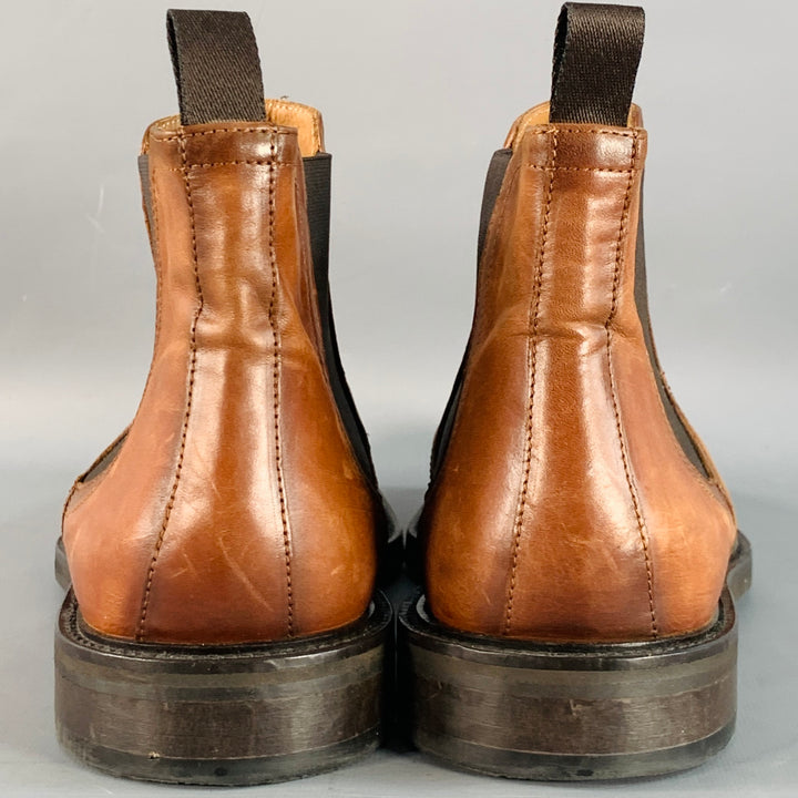 ANTONIO MAURIZI Size 13 Brown Leather Ankle Chelsea Boots