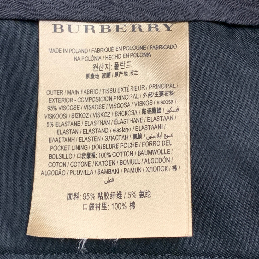 BURBERRY Size 32 Black White Viscose Blend Wide Leg Tuxedo Dress Pants