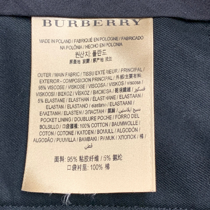 BURBERRY Size 32 Black White Viscose Blend Wide Leg Tuxedo Dress Pants