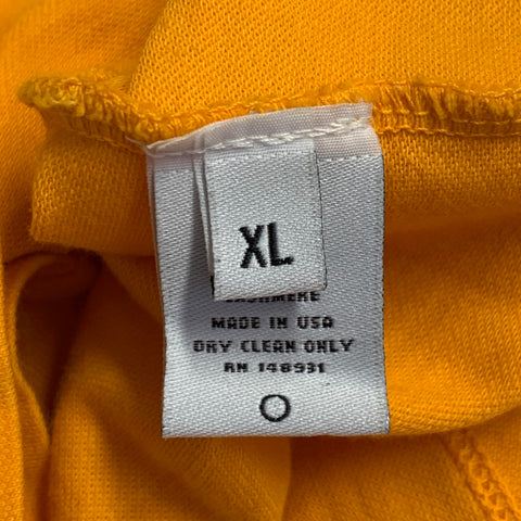 THE ELDER STATESMAN Size XL Yellow Orange Cotton Cashmere Scoop Neck T-shirt