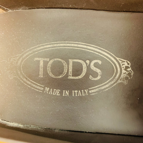 TOD'S Mocasines con borlas de cuero desgastado marrón talla 8