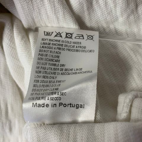 PIERRE BALMAIN Size XL White Black Graphic Cotton Scoop Neck T-shirt