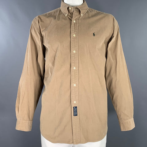 RALPH LAUREN Size XL Taupe Corduroy Cotton Button Down Long Sleeve Shirt