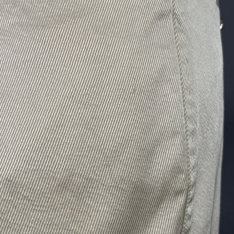 DOLCE & GABBANA Pantalon droit décontracté en sergé de coton mélangé blanc à taille plate, taille 6