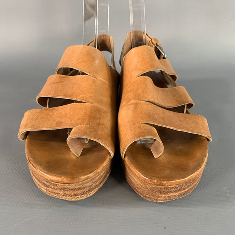 MARSELL Size 7.5 Brown Tan Strappy Flats