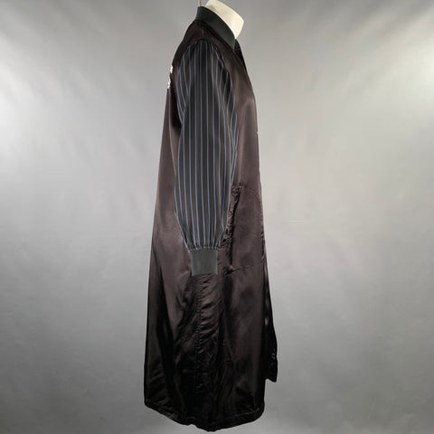 Manteau boutonné COMME des GARÇONS, taille S, en cupro noir