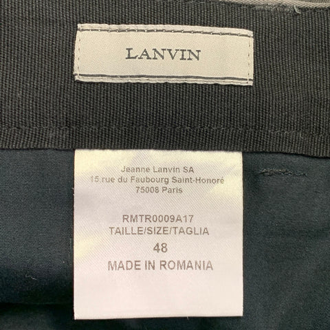 LANVIN Size 32 Grey Slate Twill Cotton Ankle Zips Casual Pants