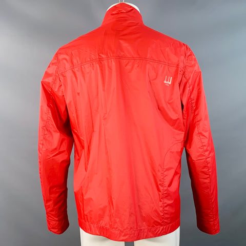 DUNHILL Size M Red Polyamide Zip Up Jacket