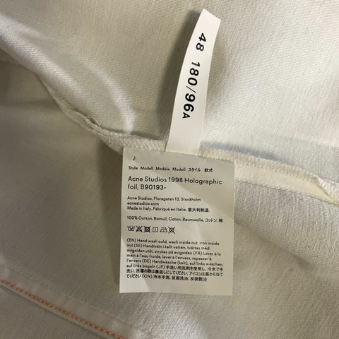 ACNE STUDIOS Size 38 Silver Metallic Cotton Trucker Jacket