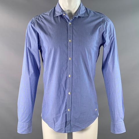 SCOTCH AND SODA Size M Blue White Stripe Cotton Long Sleeve Shirt